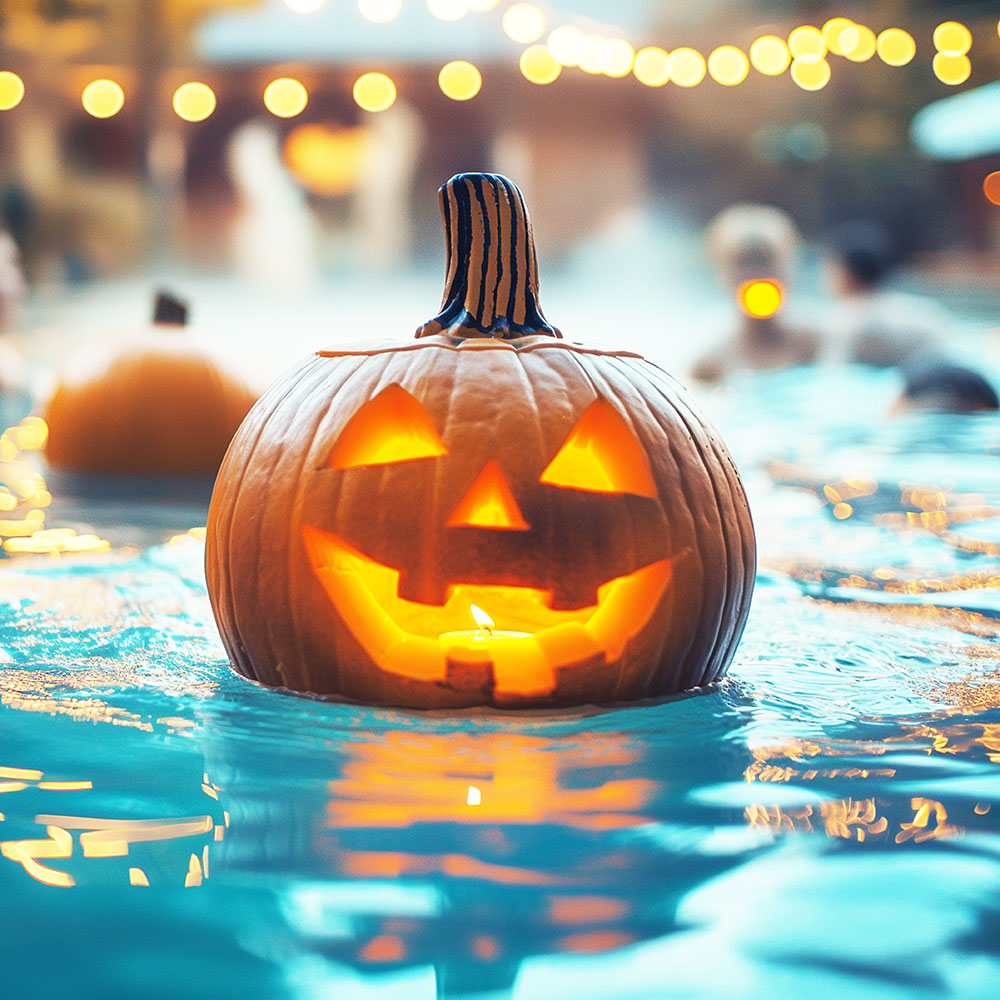 villa sport pumpkin in a pool