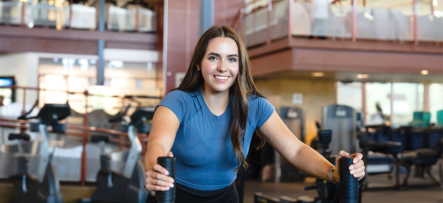 Woman at the gym at Villa Sport